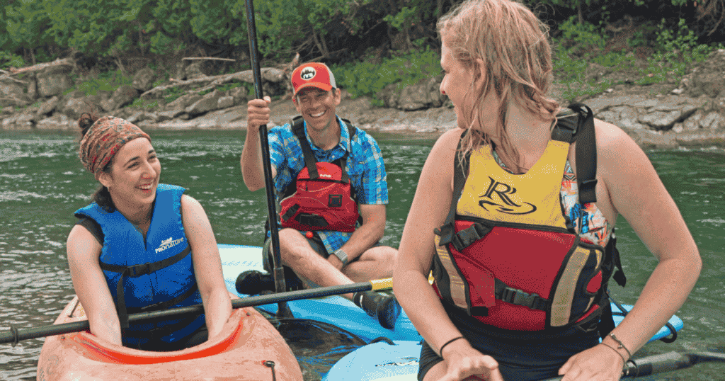 ken whiting and friends kayaking in Gaspésie, Québec