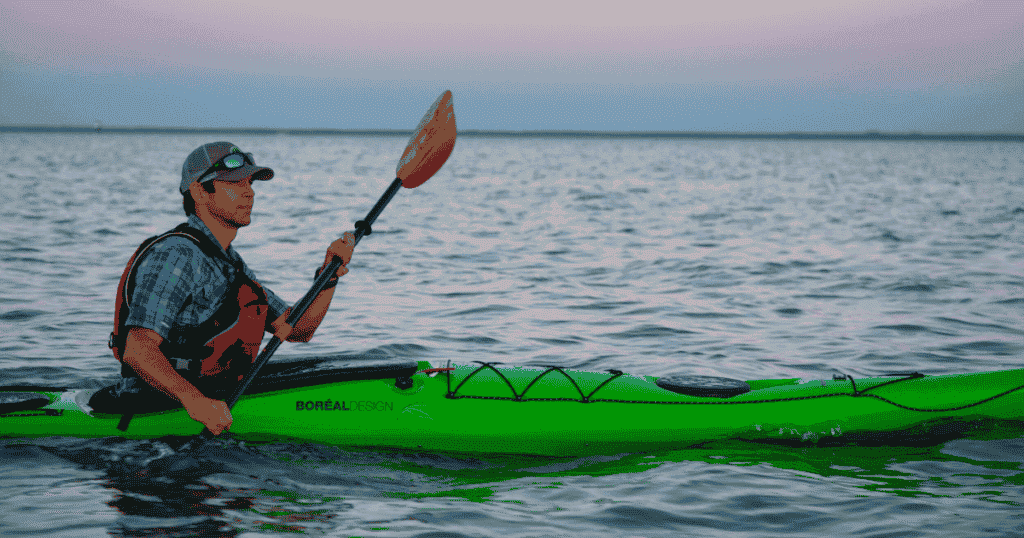 ken whiting kayaking in quebec authentique with a aqua bound whiskey paddle