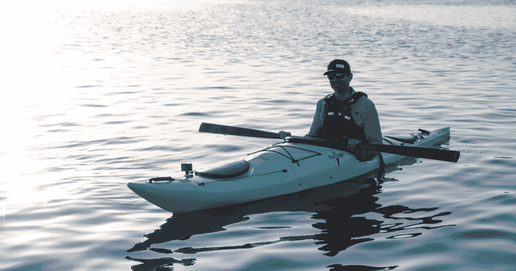 ken whiting using the pakayak bluefin 142 portable kayak sunset photography paddling kayaking for beginners