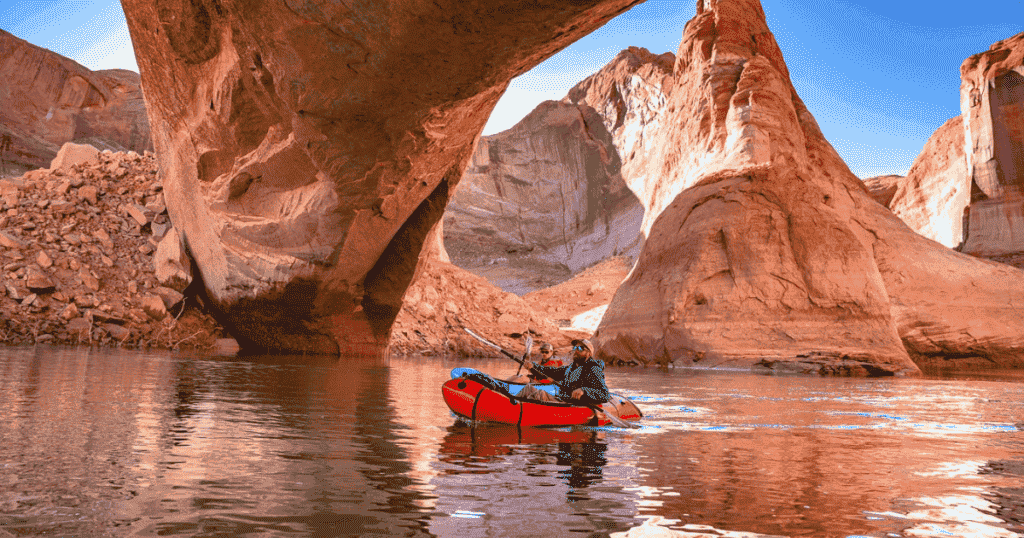 Packrafting Lake Powell Utah packraft in lake eric hanson