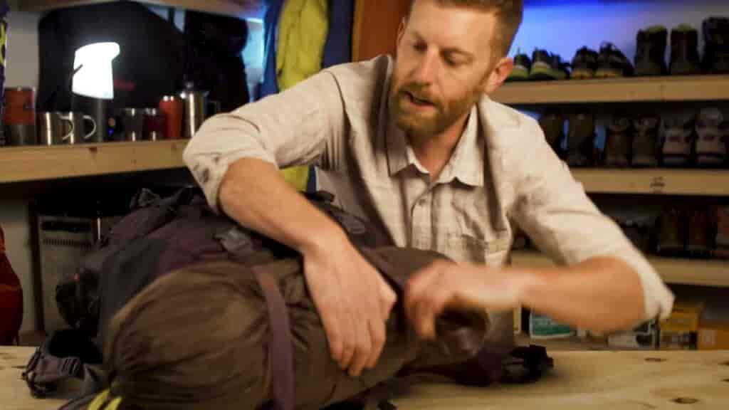 Backpacking packing list tip: the tent is at the bottom of the backpack, outside