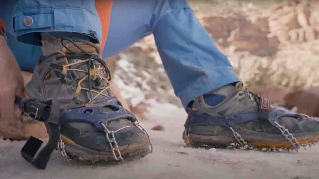 Winter in the Grand Canyon means traction spikes
