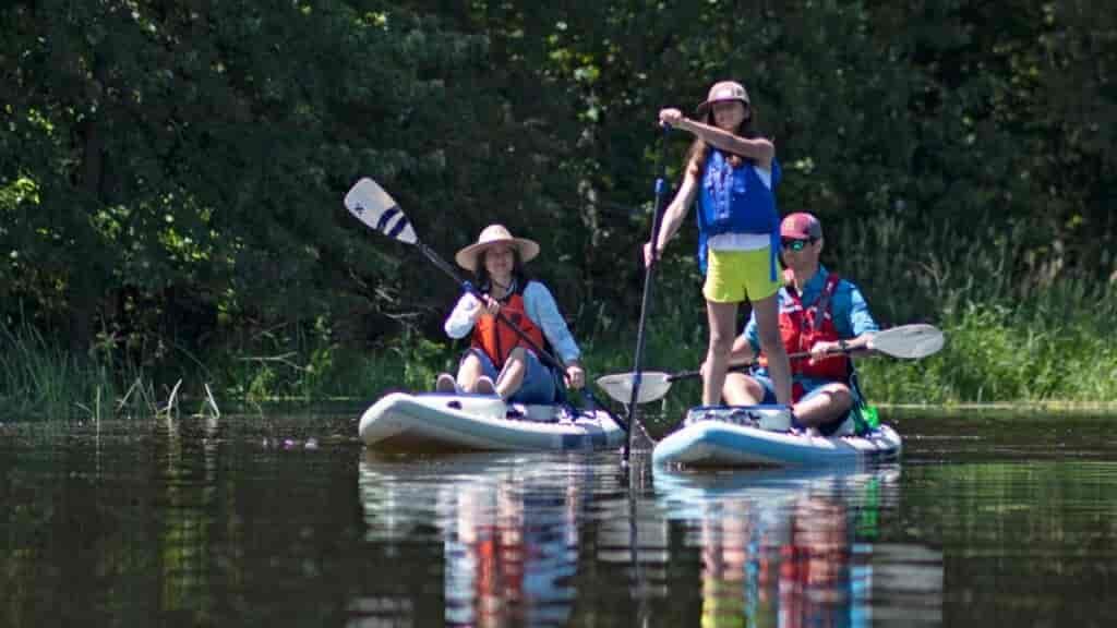 NRS offers life jackets for both kids and women that allow for improved comfort