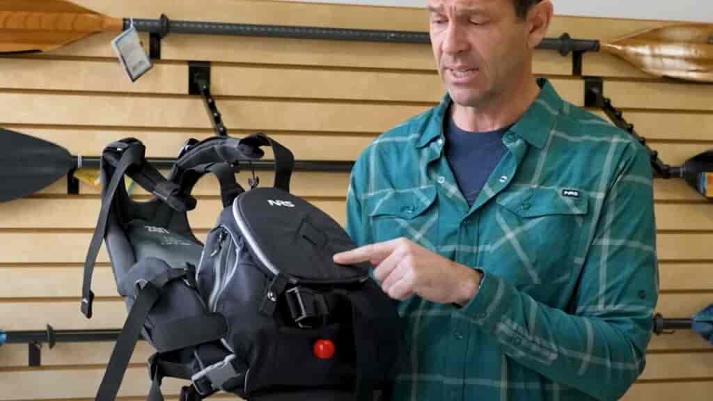 The NRS Zen rescue vest has features for on-water rescue