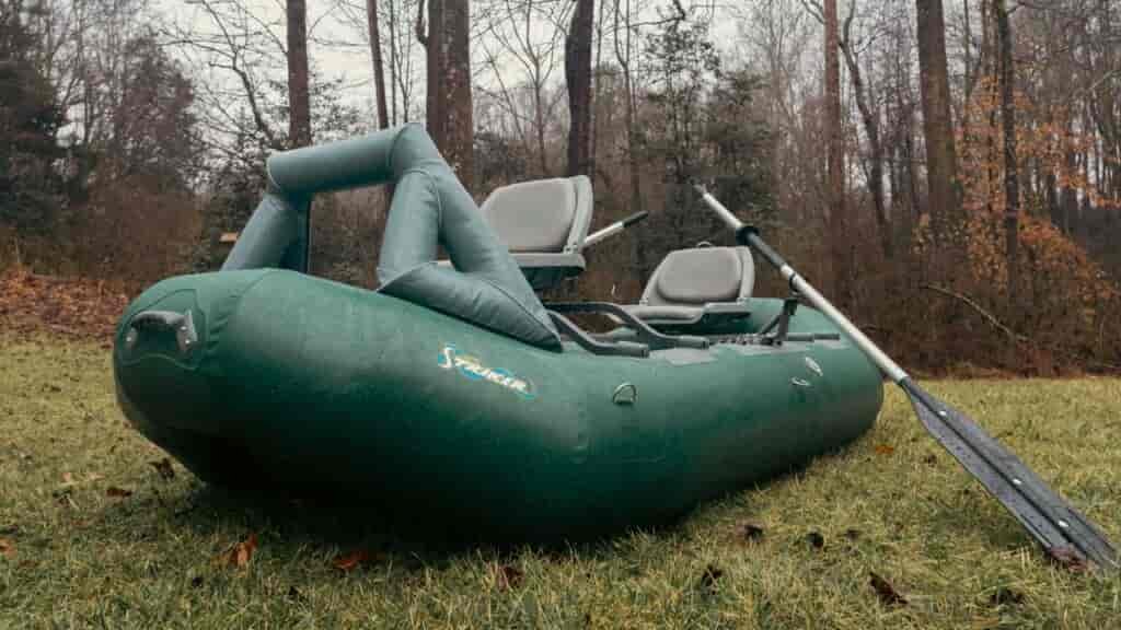 Outcast Sporting Gear Striker Raft, fully built, can fit in the bed of a pick up truck 