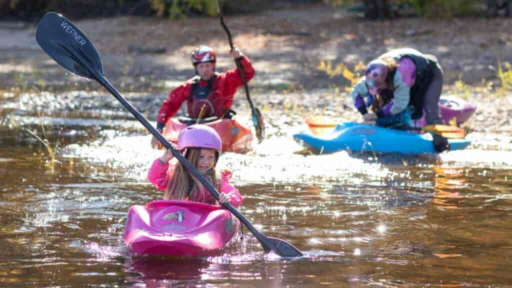 When kayaking with kids you always need to make it fun!