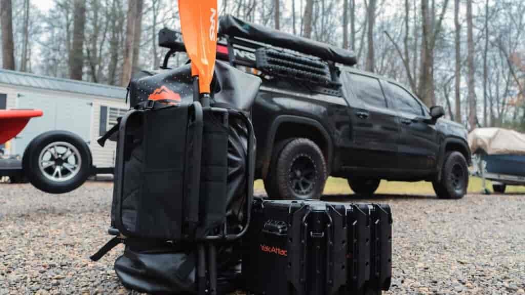 The Pike Pro review: the inflatable kayak comes with a carrying case making transport very easy.