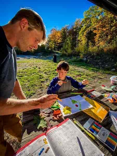 Nick learning along with Tucker. 