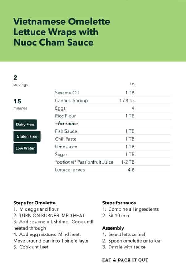 Vietnamese Omelette Lettuce Wrap Recipe