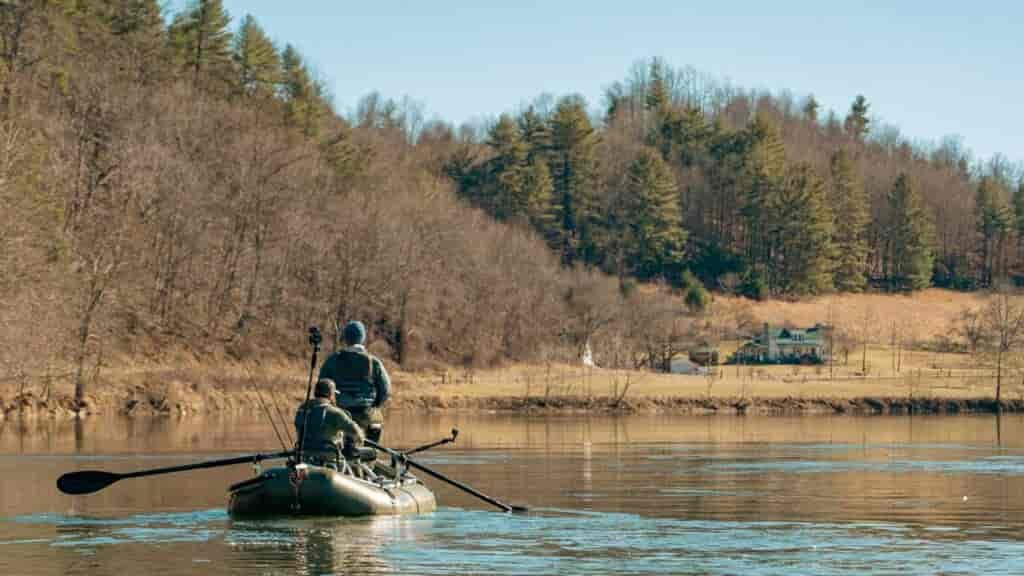 Inflatable raft vs jon boat:  Raft wins on moving rivers!