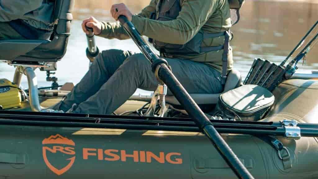The Slipstream 96 fishing raft has gear tracks, storage for rods and much more all around the hull.