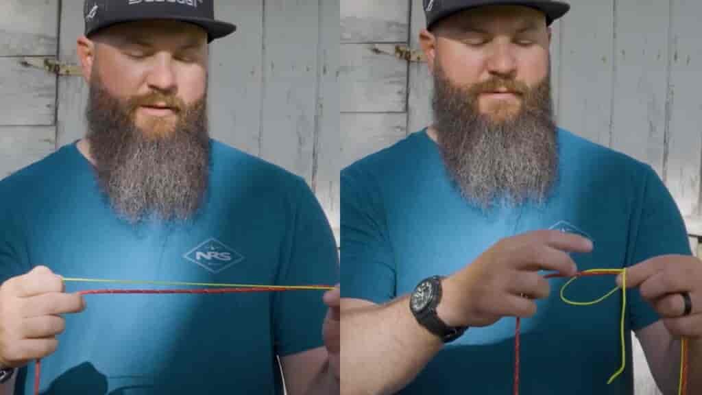 Double Uni Knot Step 1 and 2