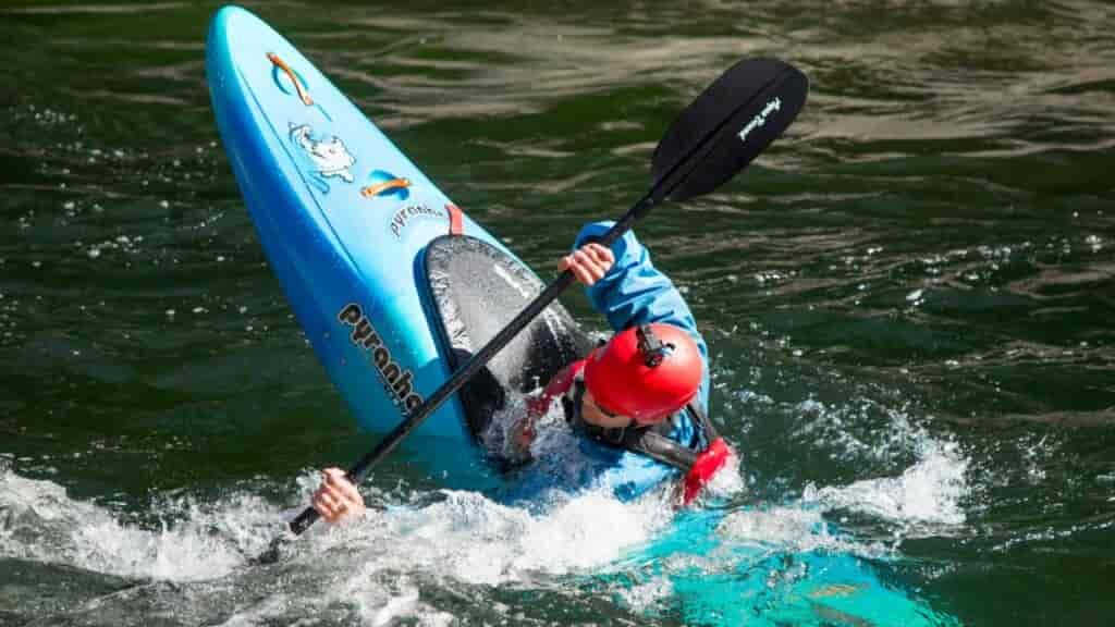 Whitewater kayakers always need a spray skirt.