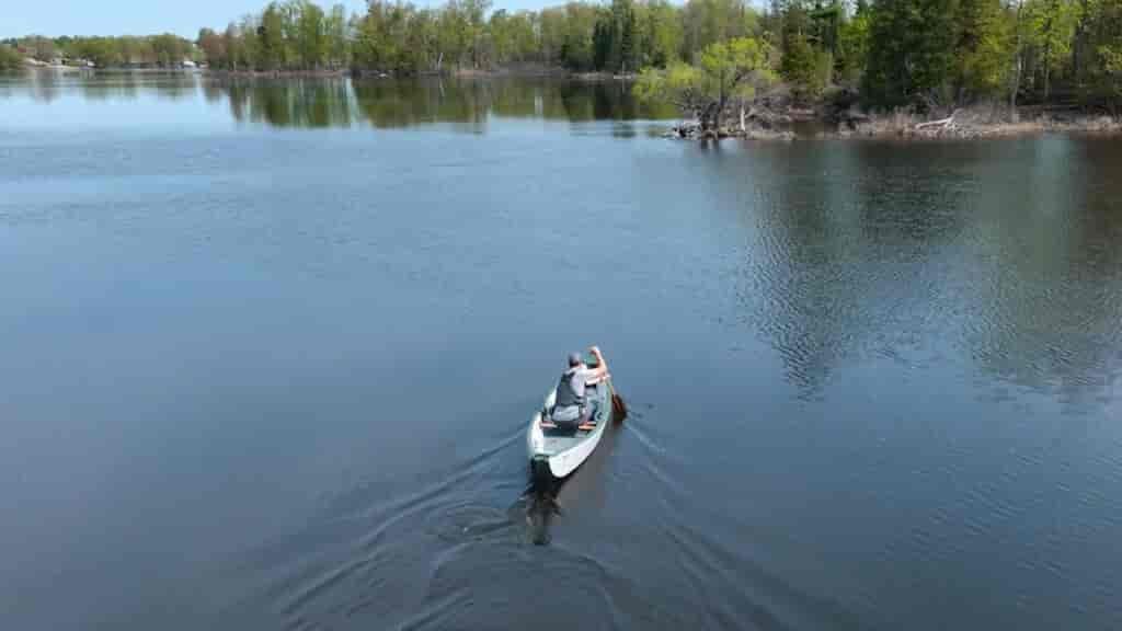 This is a bit slower as a 16 foot canoe, but fast as an inflatable.
