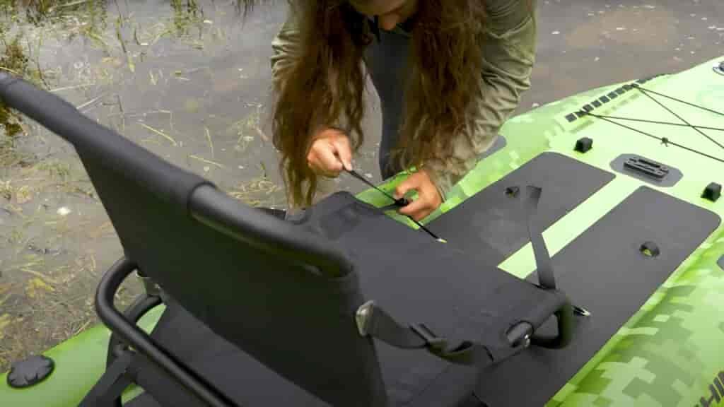 The removable seat is comfy and can be used at the camp or beach.