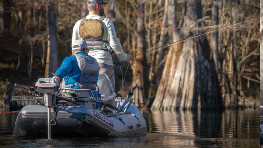 The Torqeedo 903 electric travel motor powered the Flycraft Stealth 2.0