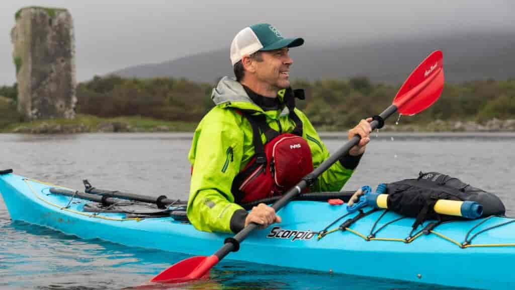 The Scorpio sea kayak has hatches, lots of bungee tie points and more to keep gear on the boat.
