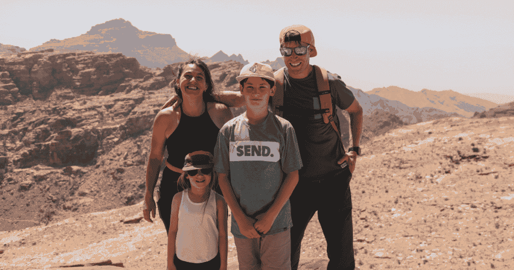 emily jackson, nick troutman, and kids exploring jordan, wadi rum, petra, aqaba and amman