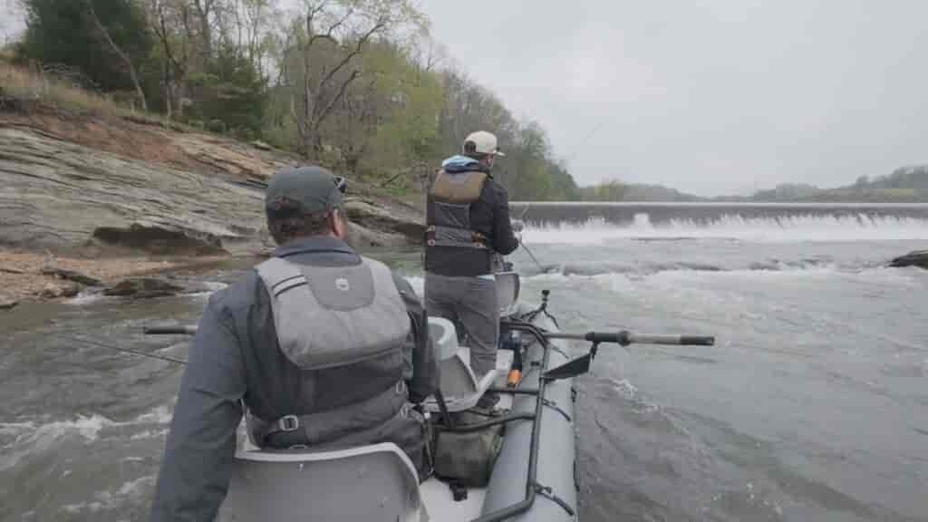 river fishing on flycraft guide raft