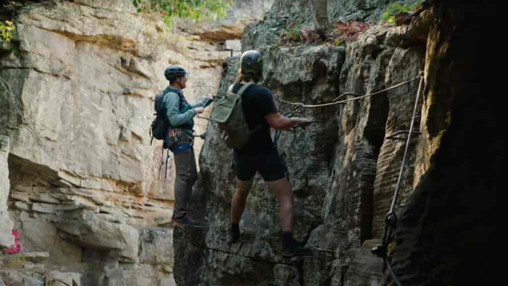  arkansas hiking, Mike Fink at Horseshoe Canyon Ranch rock climbing,