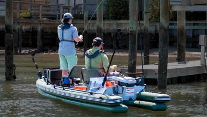 Sea Eagle FishSkiff 16 on the water during testing
